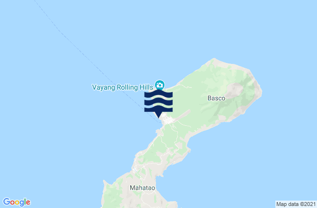 Mapa da tábua de marés em Basco Batan Isl, Philippines