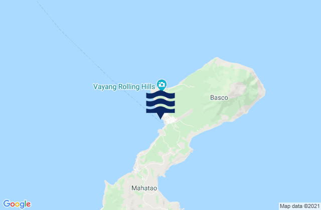 Mapa da tábua de marés em Basco, Philippines