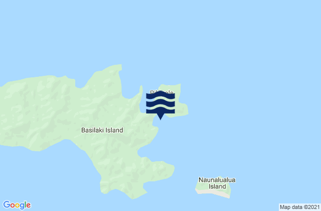 Mapa da tábua de marés em Basilaki, Papua New Guinea
