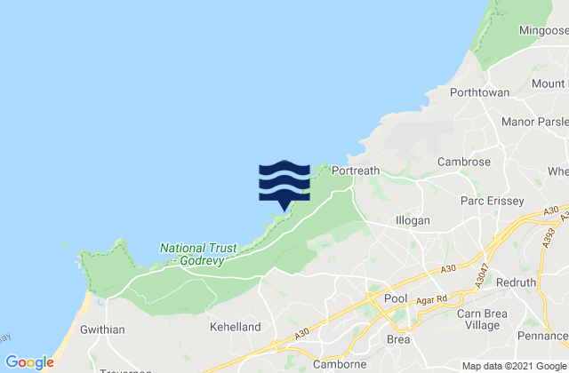 Mapa da tábua de marés em Bassetts Cove Beach, United Kingdom
