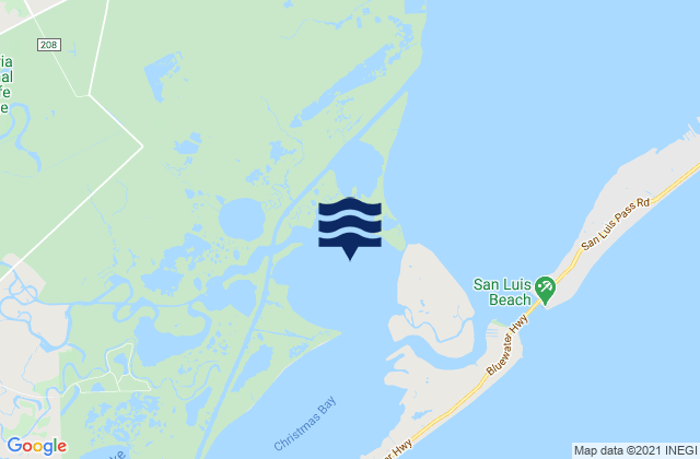 Mapa da tábua de marés em Bastrop Bay, United States