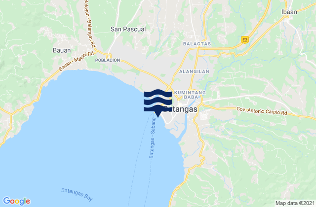 Mapa da tábua de marés em Batangas City, Philippines