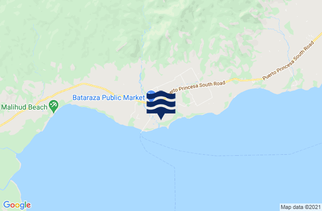 Mapa da tábua de marés em Batarasa, Philippines