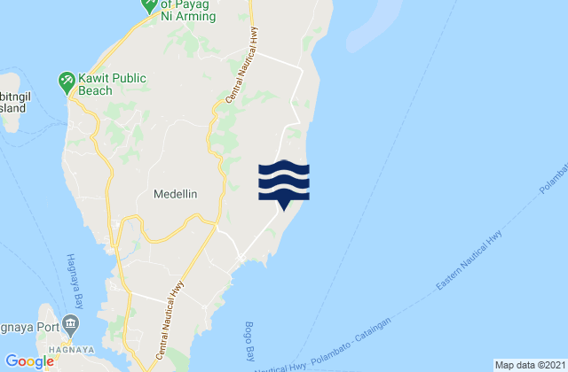 Mapa da tábua de marés em Bateria, Philippines