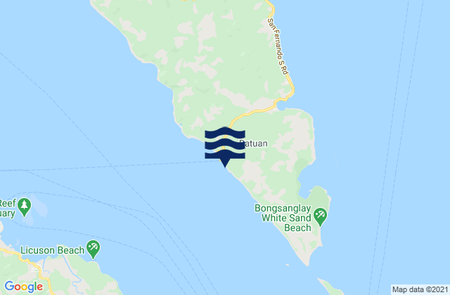 Mapa da tábua de marés em Batuan, Philippines