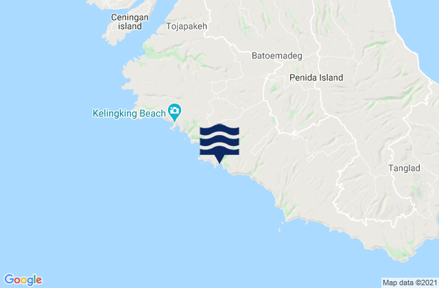 Mapa da tábua de marés em Batumadeg Kaja, Indonesia