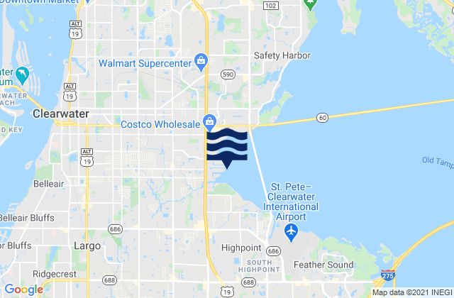 Mapa da tábua de marés em Bay Aristocrat Village (Old Tampa Bay), United States