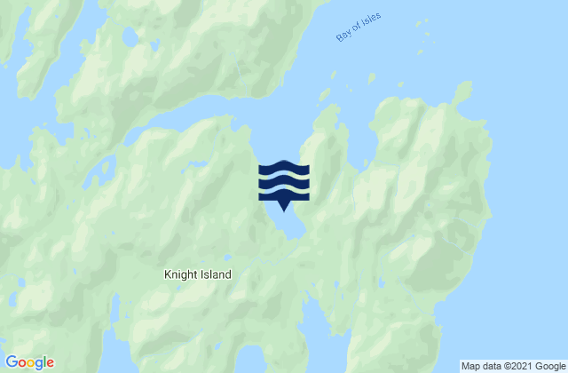 Mapa da tábua de marés em Bay Of Isles South Arm, United States