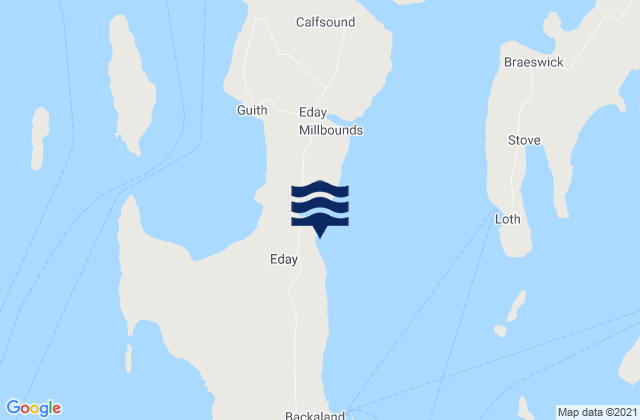 Mapa da tábua de marés em Bay of Icevay, United Kingdom