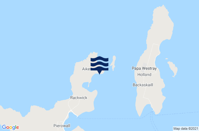 Mapa da tábua de marés em Bay of Skaill, United Kingdom
