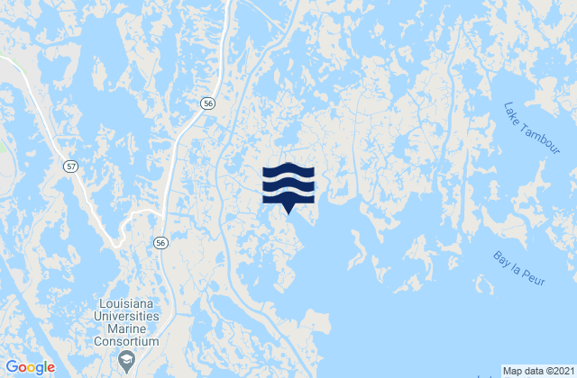 Mapa da tábua de marés em Bayou Dulac, United States