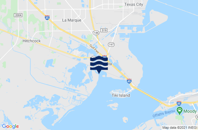 Mapa da tábua de marés em Bayou Vista, United States