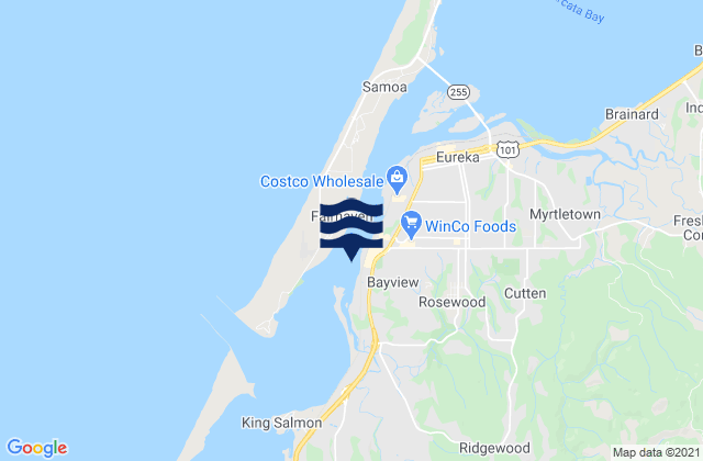 Mapa da tábua de marés em Bayview, United States