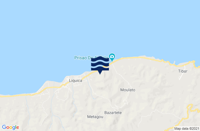 Mapa da tábua de marés em Bazartete, Timor Leste
