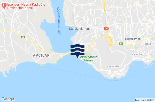 Mapa da tábua de marés em Başakşehir, Turkey