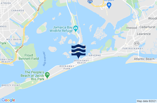 Mapa da tábua de marés em Beach Channel (bridge), United States