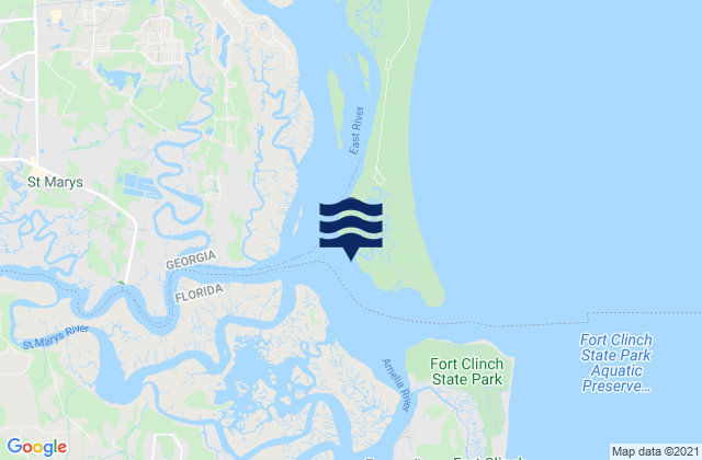 Mapa da tábua de marés em Beach Creek Ent. (Cumberland Island), United States