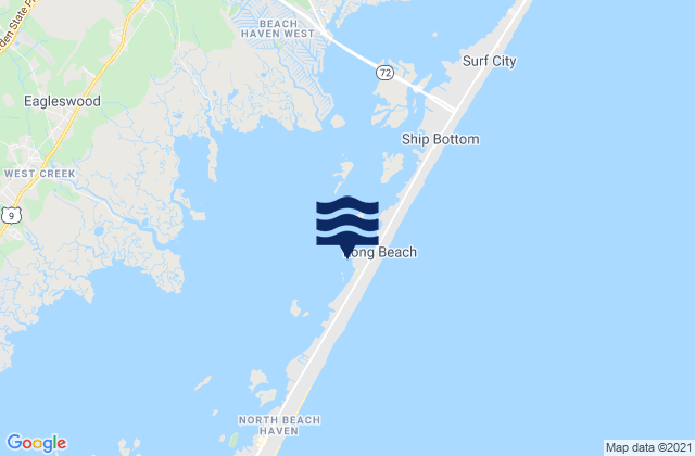 Mapa da tábua de marés em Beach Haven Crest, United States