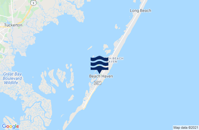 Mapa da tábua de marés em Beach Haven, United States