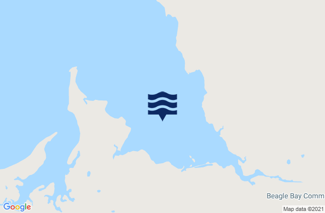 Mapa da tábua de marés em Beagle Bay, Australia