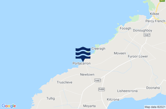 Mapa da tábua de marés em Bealanaglass, Ireland