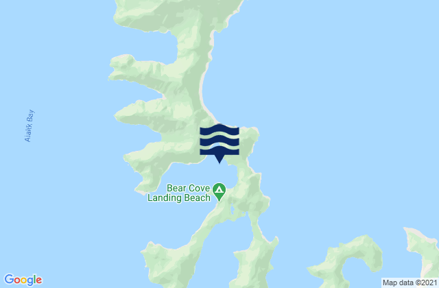 Mapa da tábua de marés em Bear Cove Aialik Peninsula, United States