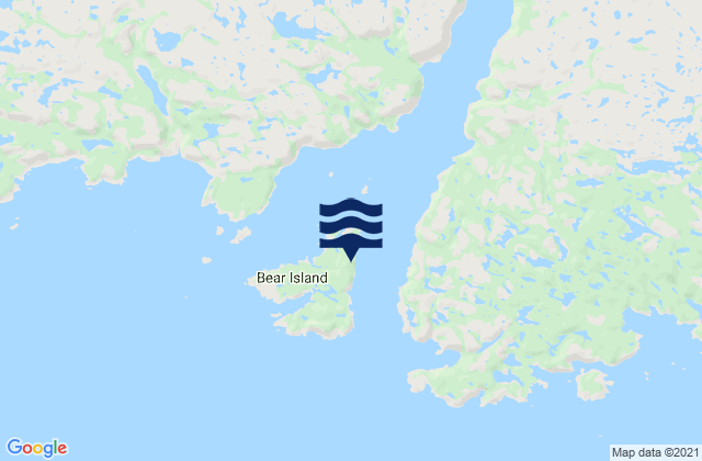 Mapa da tábua de marés em Bear Island, Canada
