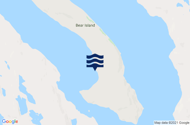 Mapa da tábua de marés em Bear Island, Canada