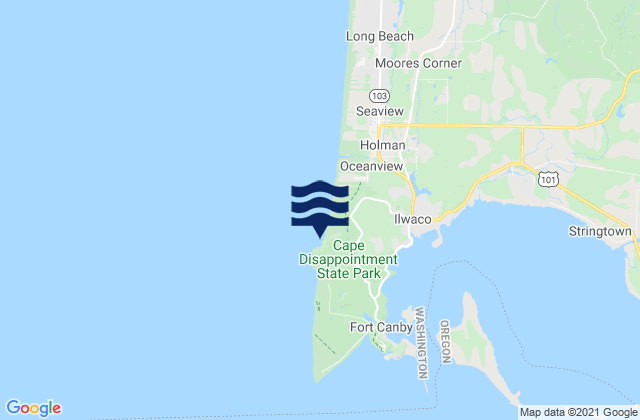 Mapa da tábua de marés em Beards Hollow, United States