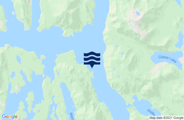 Mapa da tábua de marés em Beaumont Island, Canada
