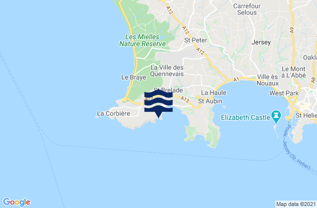 Mapa da tábua de marés em Beauport Beach, France