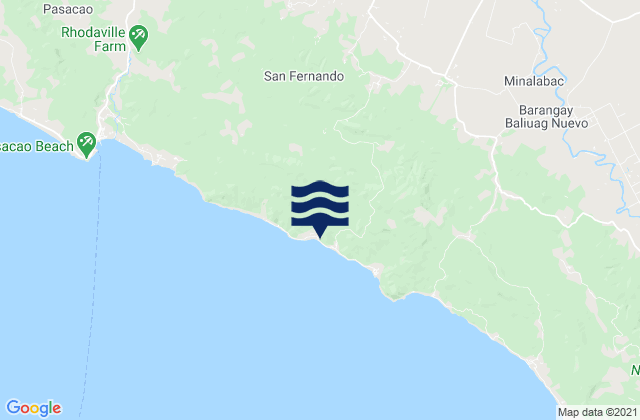 Mapa da tábua de marés em Beberon, Philippines