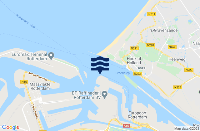 Mapa da tábua de marés em Beerkanaal, Netherlands