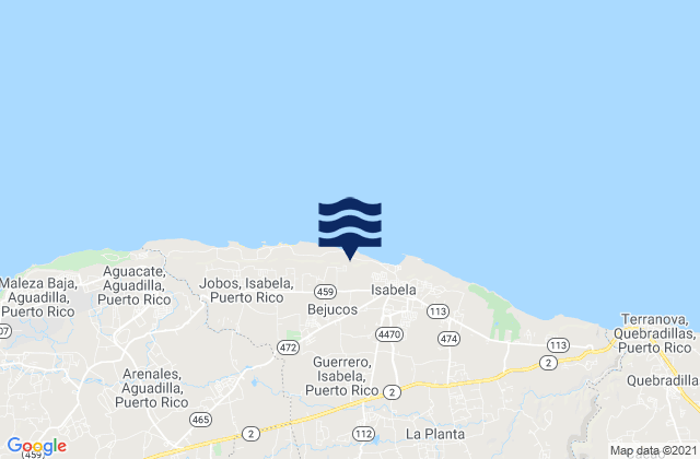 Mapa da tábua de marés em Bejucos Barrio, Puerto Rico