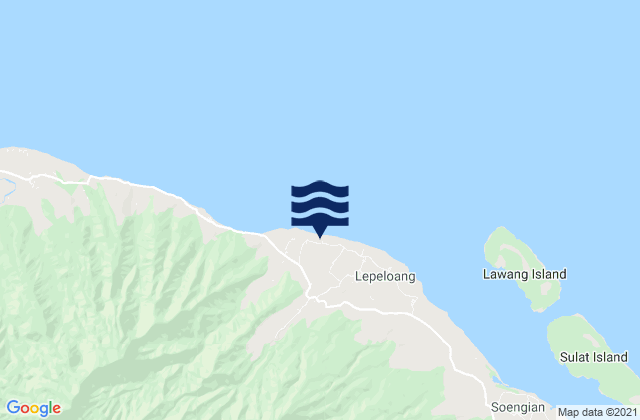 Mapa da tábua de marés em Belanting, Indonesia