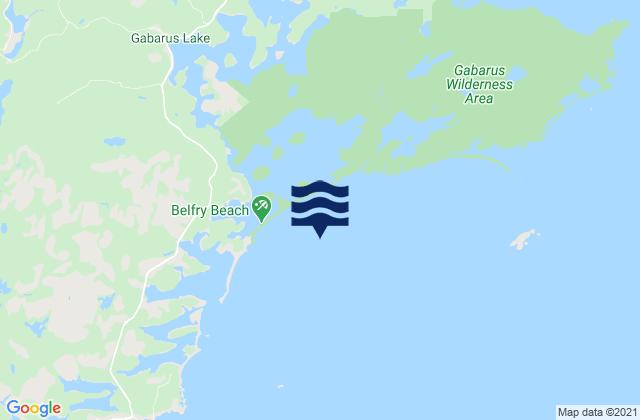 Mapa da tábua de marés em Belfry Beach, Canada