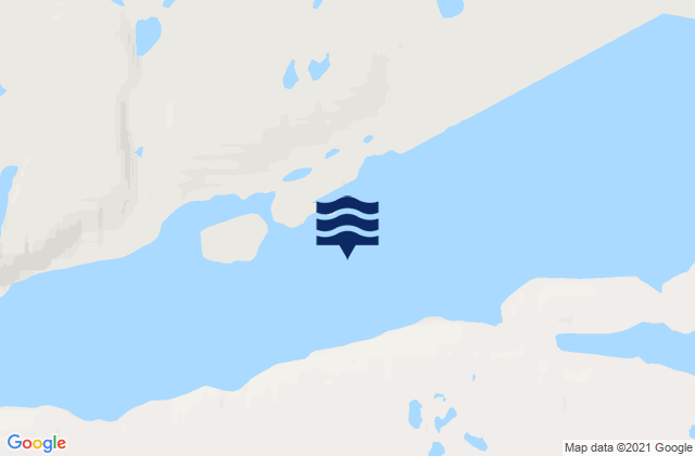Mapa da tábua de marés em Bellot Strait, Canada