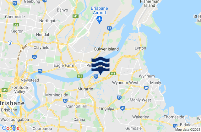 Mapa da tábua de marés em Belmont, Australia