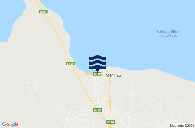 Mapa da tábua de marés em Ben Gardane, Tunisia