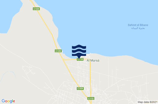 Mapa da tábua de marés em Ben Guerdane, Tunisia