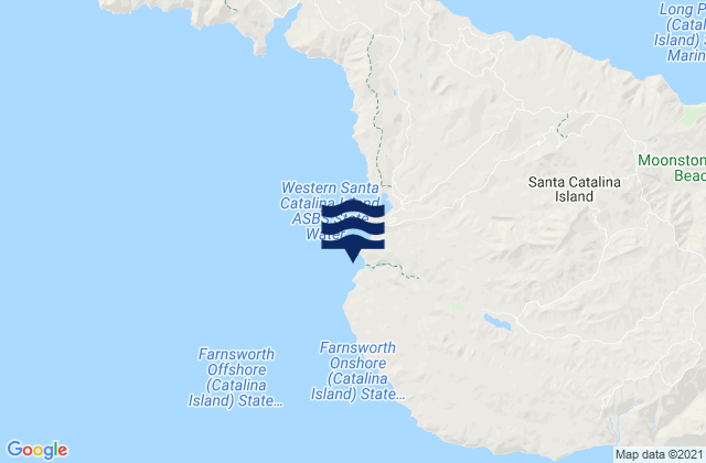 Mapa da tábua de marés em Ben Weston (Catalina Island), United States