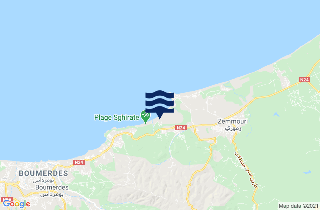 Mapa da tábua de marés em Beni Amrane, Algeria