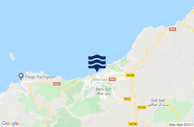 Mapa da tábua de marés em Beni Saf, Algeria