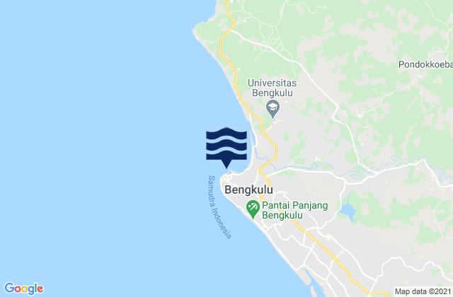 Mapa da tábua de marés em Benkulu, Indonesia
