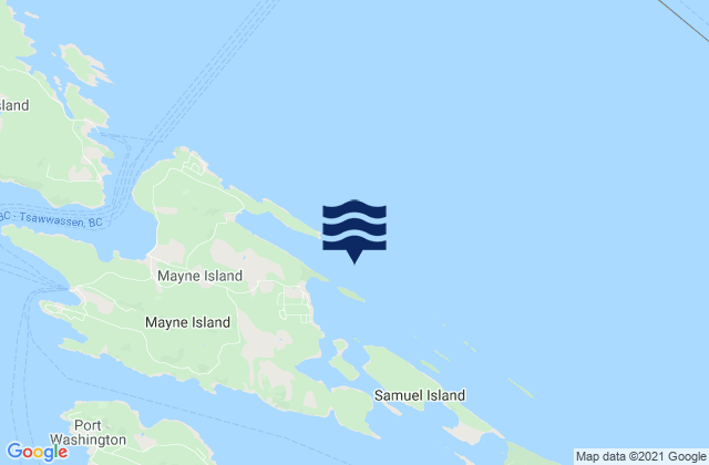 Mapa da tábua de marés em Bennett Bay, Canada