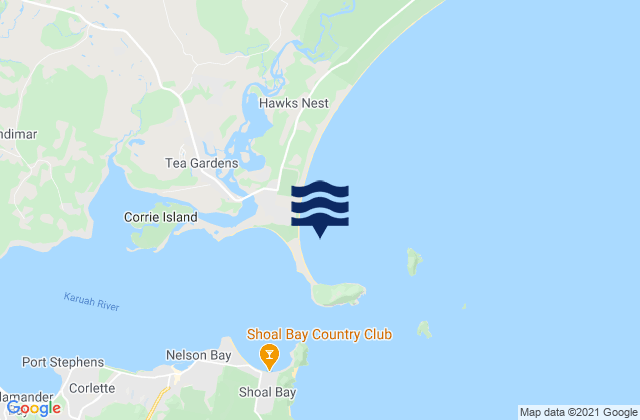 Mapa da tábua de marés em Bennetts Beach, Australia