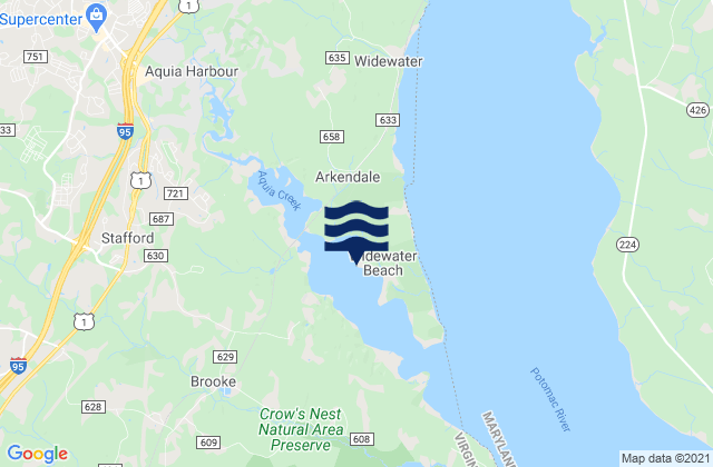 Mapa da tábua de marés em Bennetts Point, United States