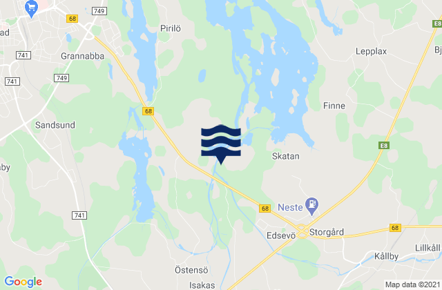 Mapa da tábua de marés em Bennäs, Finland