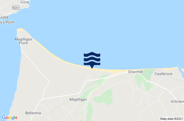 Mapa da tábua de marés em Benone Beach, United Kingdom
