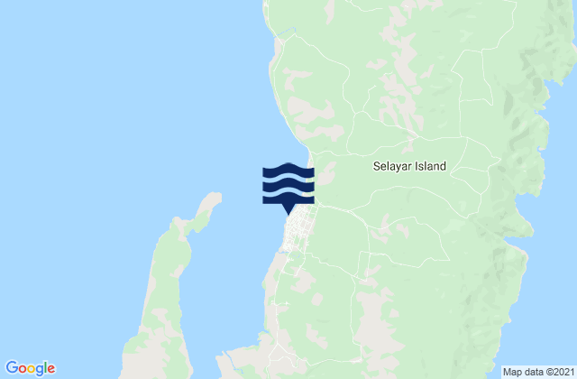 Mapa da tábua de marés em Benteng, Indonesia